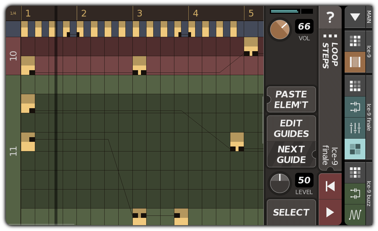 LOOP STEPS dialog
					with ties