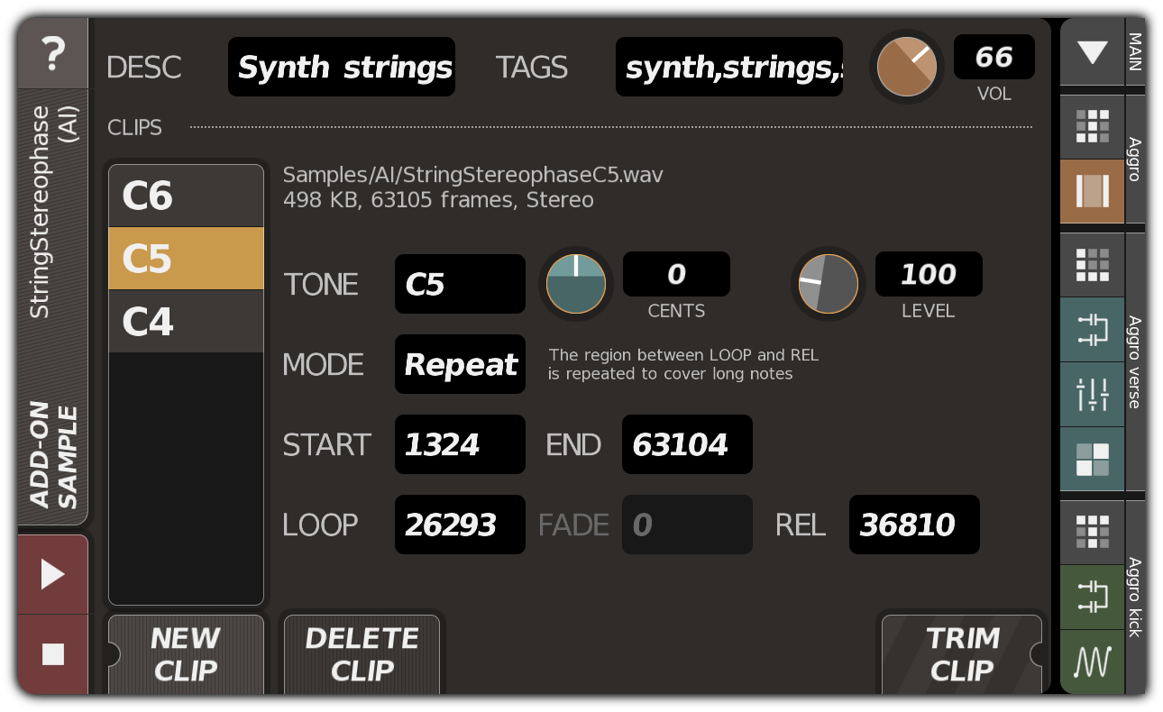 ADD-ON SAMPLE dialog