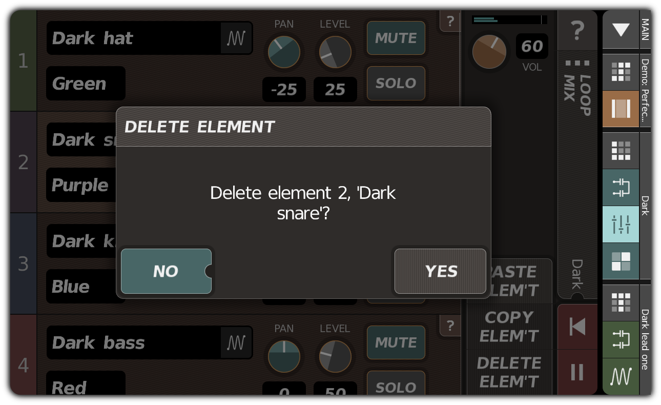 Deleting a loop element