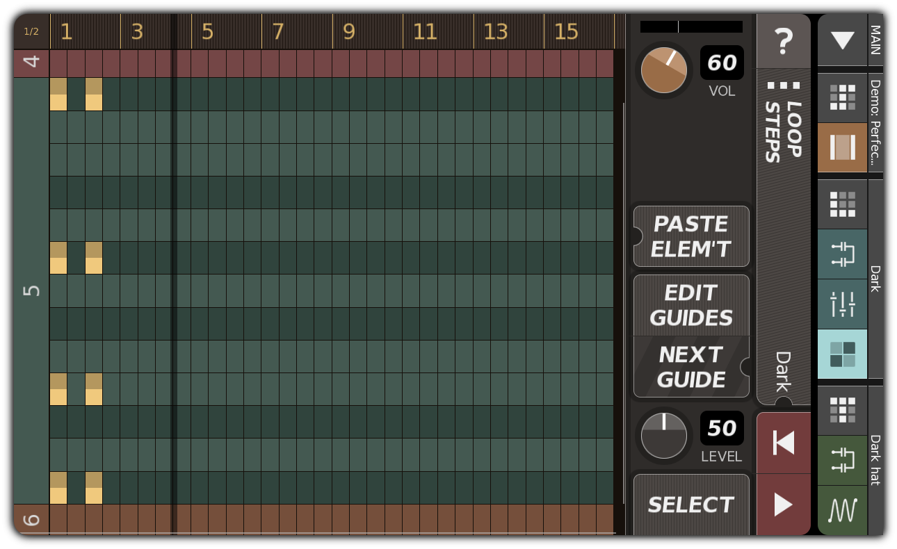 Synth pattern after vertical range collapsed