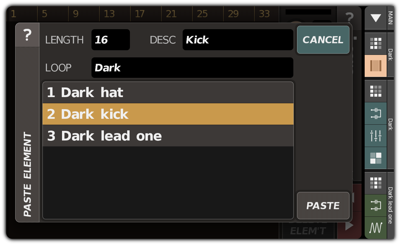 Creating a song element for kick drum intro