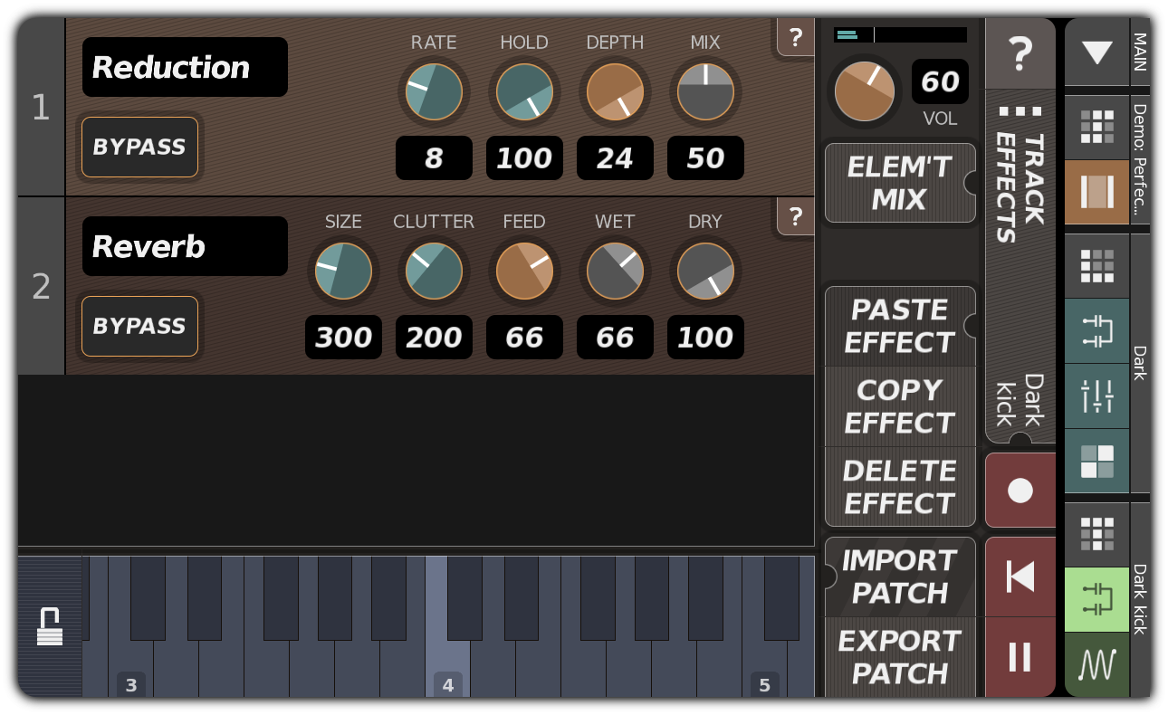 Dark kick track with several effects