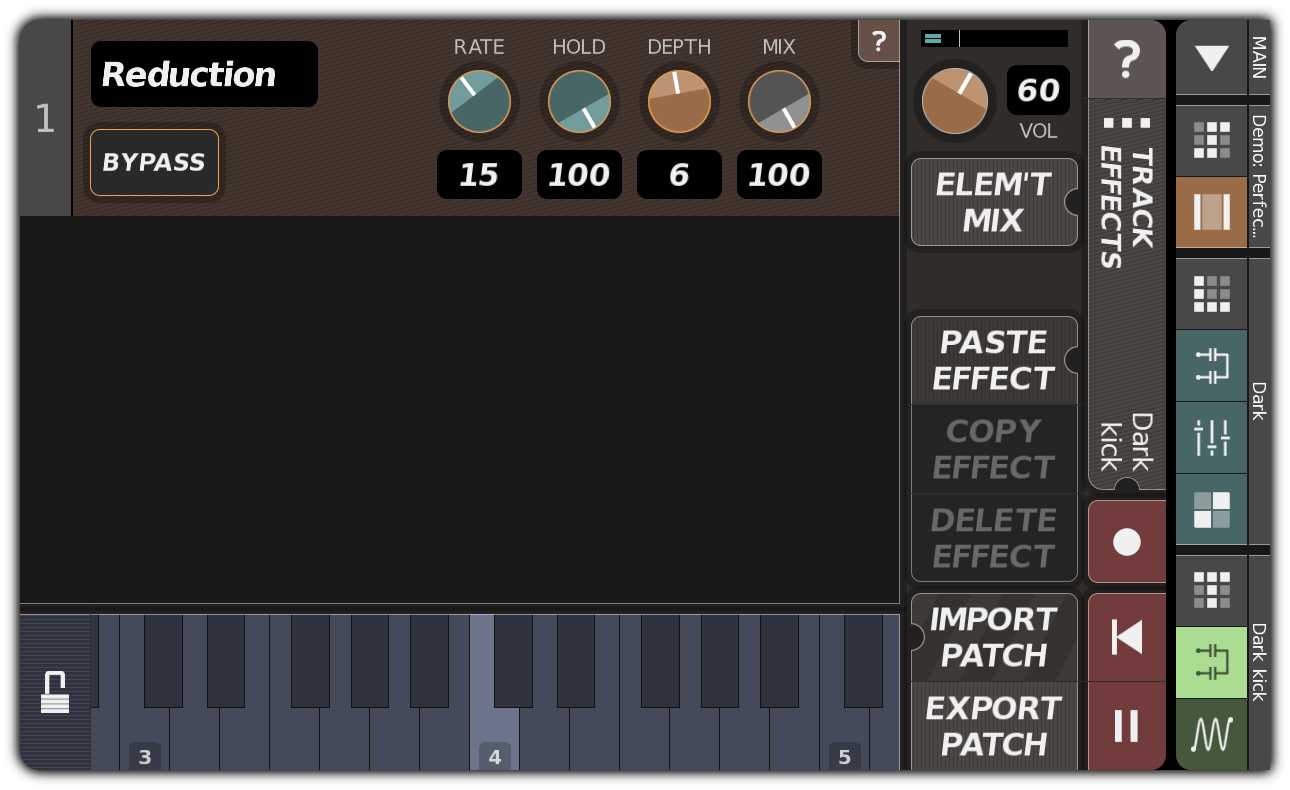 Dark kick track with Reduction effect